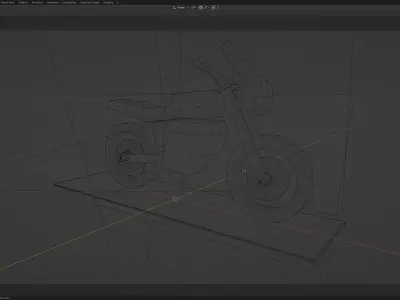 motorcycle prototype 3D model in Blender Low-poly 3D model 3D model