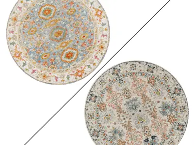Round Rug Set 39 3D model