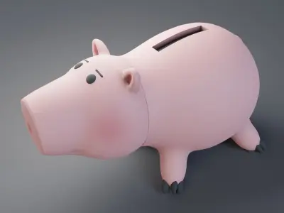 Toy story - Hamm the piggy bank rigged 3D model