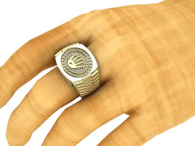 Rolex man ring 3D print model