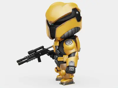 TOON TROOPER DOMIAC Rigged for Unreal Engine - Unity - MIXAMO 3D model