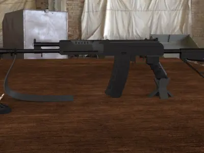 Russian AK-12 Assault Rifle 3D Model Low-poly 3D model