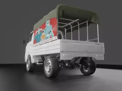 Classic van truck Low-poly 3D model