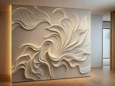 modern panel wall decor set relief stl mural CNC 157 3D model