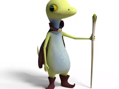 Cute Gecko Lizard Low-poly 3D model