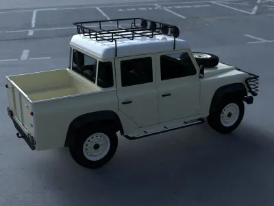 Full Land Rover Defender 110 Double Cab Pick Up HDRI 3D model
