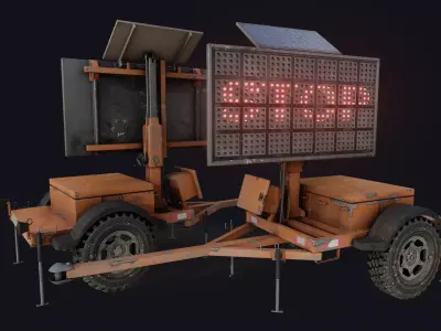 Variable Message Sign Low-poly 3D model