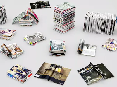 Magazines Set Collection 4K PBR for realistic interiors Low-poly 3D model