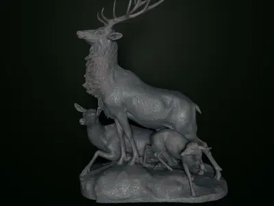 Deer Family 3D print model