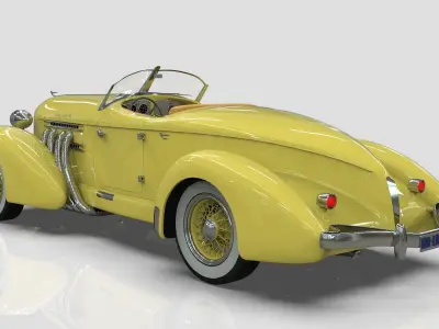 Auburn 851 Speedster 1934 Midpoly 3D model
