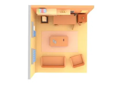 Low-poly Cartoon Livingroom Pack Free low-poly 3D model