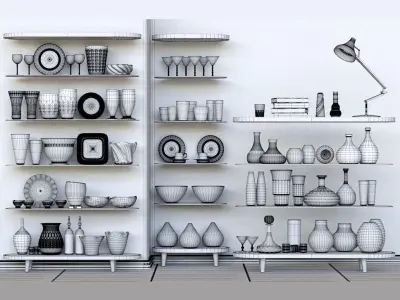 Set-179 glass shelves 3D model