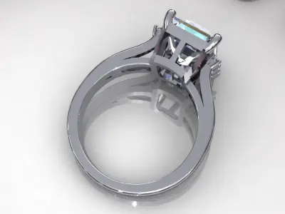 Princess Sid Stone Diamond Ring 3D print model