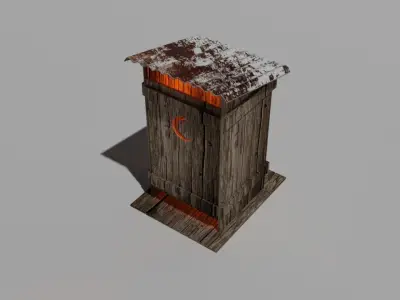 Old wooden rustic outhouse Free 3D model