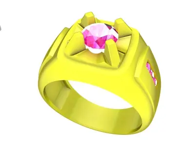 A7605 Luxury Korean Style Diamond Men Ring 3D print model