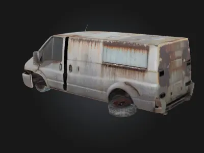 Derelict Van  Abandoned Vehicle for Gritty Scenes 3D model