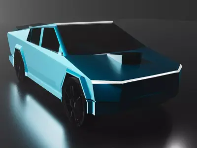 Modified Tesla cyber truck  Low-poly 3D model