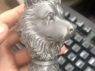 Samoyed head sculpture 3D print model