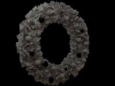 Christmas Wreath  Low-poly 3D model