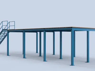 Modern Steel Structured Loft and Industrial Style and 3D Model Low-poly 3D model