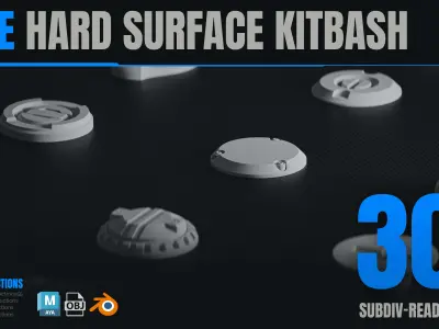 Nuts Screws and Sci-fi Shapes Kitbash  Free 3D model