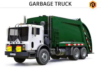 Garbage Truck Low-poly 3D model