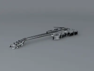 Schecter USA custom shop flame guitar Free 3D model