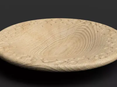 Water Drop Crater Decorative Plate 3D Model 230mm STL OBJ 3D print model