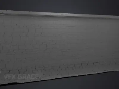 Red Brick Wall 006 3D model