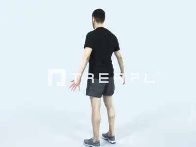Portrait 09C Animated Rigged Sports Man Low-poly 3D model