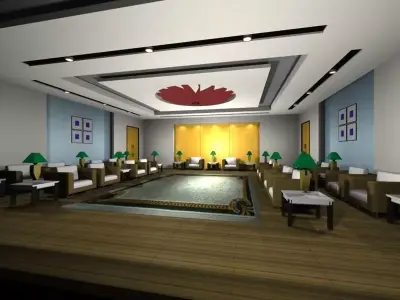 Luxury architectural Hall Lobby 3D model