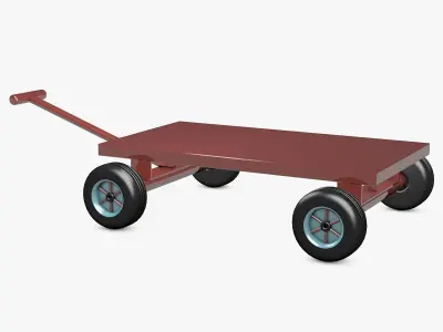 Childish Wagon Low-poly 3D model