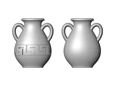 Greek key urn onlay relief and carving 3D print model