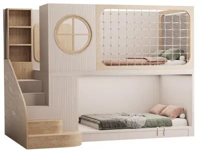 Bunk bed for children 2 3D model