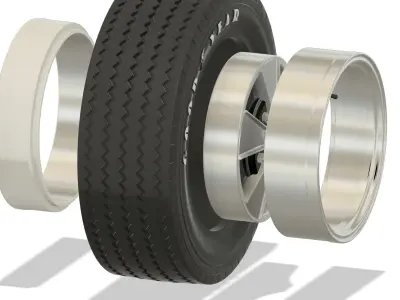 Mag SS Classic car wheel with tire 3D print model