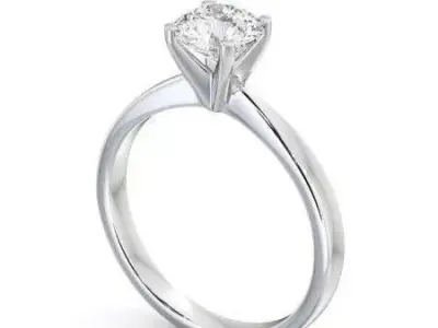 stl file solitaire diamond engagement ring gold 3D print model get