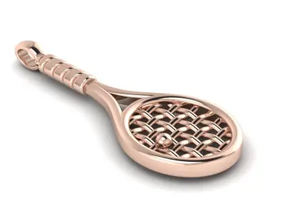 Tennis racket pendant 3D print model