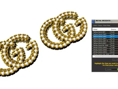 Iconic GG Luxe Studs TOPS 3D print model