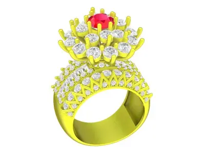 Luxury Multi Layer Halo Cluster Ring for Women 4407 3D print model