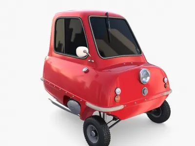 Peel P50 Red with chassis 3D model