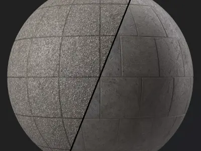 Tile Materials 33- Concrete Tiling By Gravel Sbsar Pbr Seamless Texture