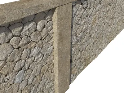 Ultra realistic Stone fence 3D model