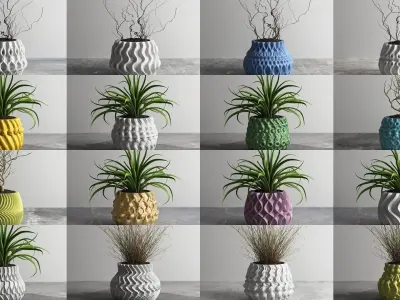 95 vase pot 3d print models huge pack 3D Model Collection