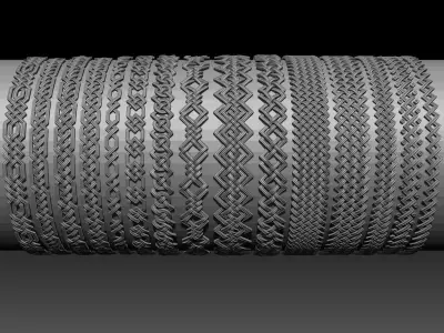 46 Celtic Trim Brushes and Alphas 3D model