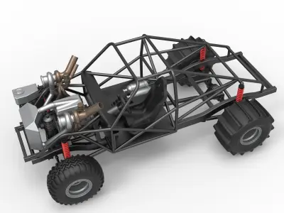 Uphill Sand Racing Dragster Base Version 3 Scale 1 to 25 3D print model