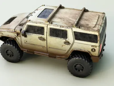 Hummer H2 Low-poly 3D model