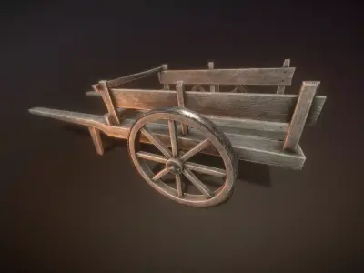 Medieval Cart - Low Poly Free low-poly 3D model