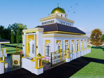 Luxury Islamic Mosque Prayer Room  3D model