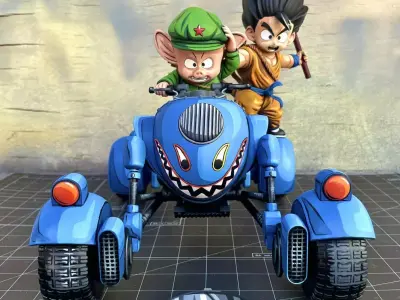 Oolong  Goku Car - STL File For 3DPrinting 3D print model