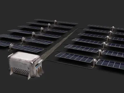 Space Mars Solar Panels Prop 8K Textures Low-poly 3D model